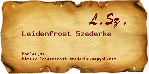Leidenfrost Szederke névjegykártya