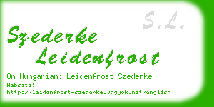 szederke leidenfrost business card